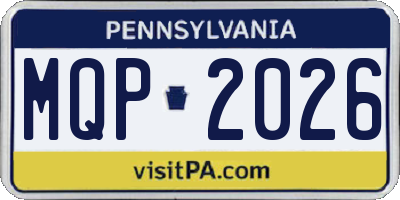 PA license plate MQP2026