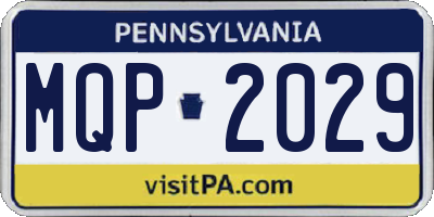 PA license plate MQP2029