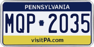 PA license plate MQP2035