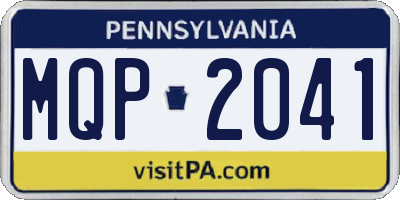 PA license plate MQP2041