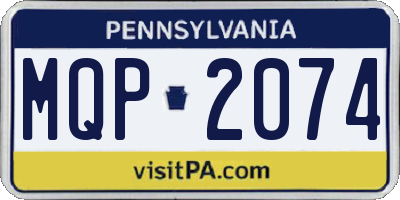 PA license plate MQP2074