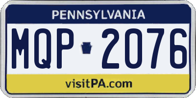 PA license plate MQP2076