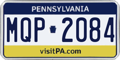 PA license plate MQP2084