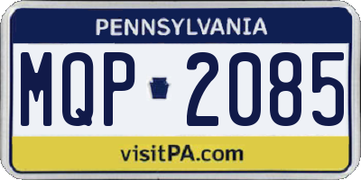 PA license plate MQP2085