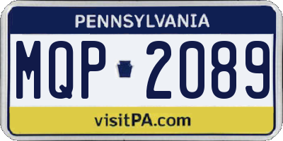 PA license plate MQP2089