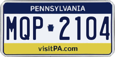PA license plate MQP2104