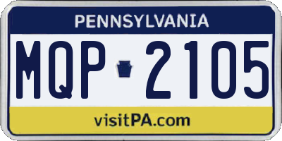 PA license plate MQP2105