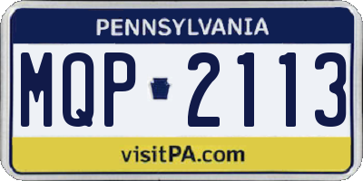 PA license plate MQP2113