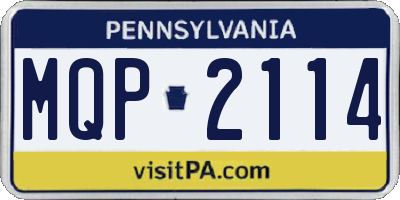 PA license plate MQP2114