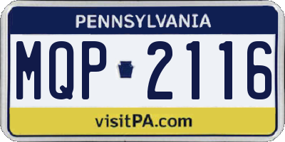 PA license plate MQP2116