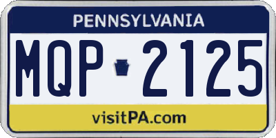 PA license plate MQP2125