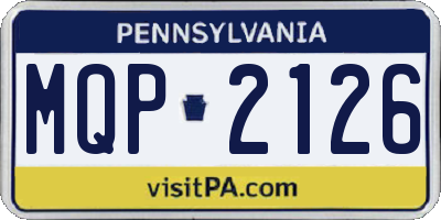 PA license plate MQP2126