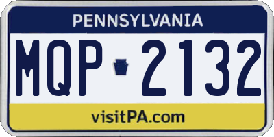 PA license plate MQP2132