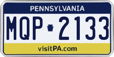 PA license plate MQP2133