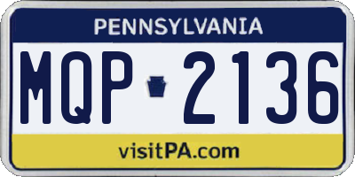 PA license plate MQP2136