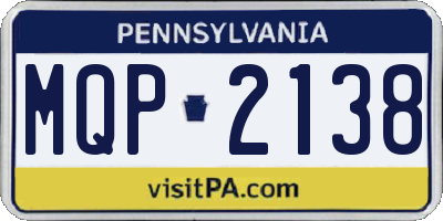 PA license plate MQP2138