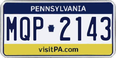 PA license plate MQP2143