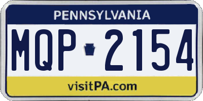 PA license plate MQP2154