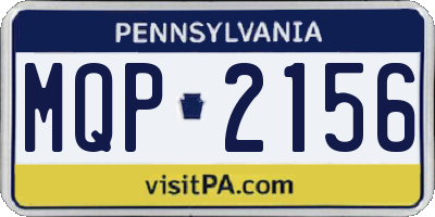 PA license plate MQP2156