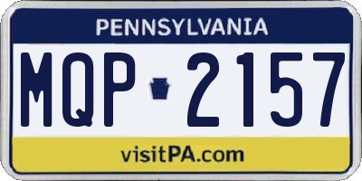 PA license plate MQP2157