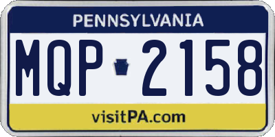 PA license plate MQP2158