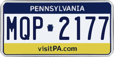 PA license plate MQP2177
