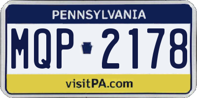 PA license plate MQP2178