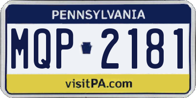 PA license plate MQP2181