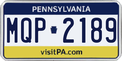 PA license plate MQP2189