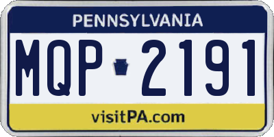 PA license plate MQP2191