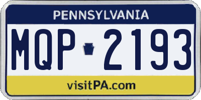 PA license plate MQP2193