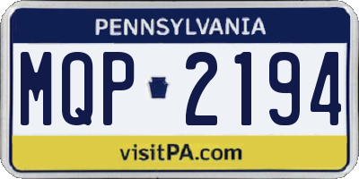PA license plate MQP2194