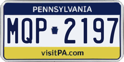 PA license plate MQP2197