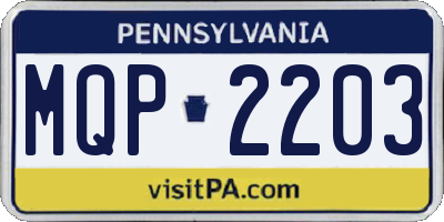 PA license plate MQP2203