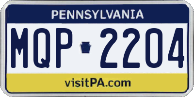 PA license plate MQP2204