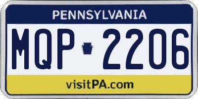 PA license plate MQP2206