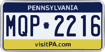 PA license plate MQP2216