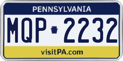 PA license plate MQP2232
