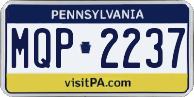 PA license plate MQP2237