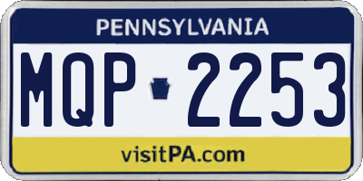 PA license plate MQP2253
