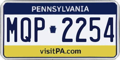 PA license plate MQP2254