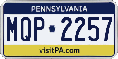PA license plate MQP2257