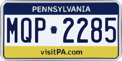 PA license plate MQP2285