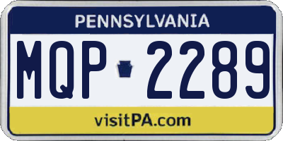 PA license plate MQP2289