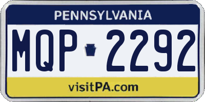 PA license plate MQP2292