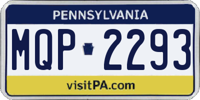PA license plate MQP2293