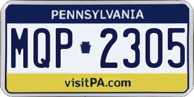 PA license plate MQP2305
