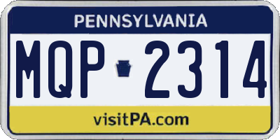 PA license plate MQP2314
