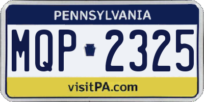 PA license plate MQP2325