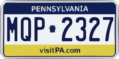 PA license plate MQP2327